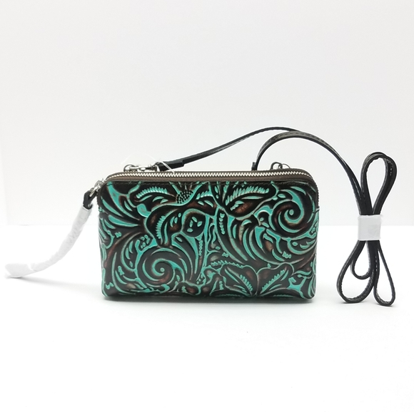Patricia Nash Melissana Turquoise Crossbody/ Wrist - Picture 2 of 3